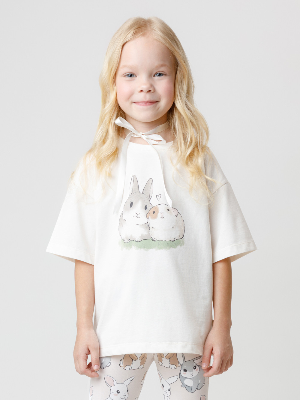 Футболка для девочки, артикул: КР 302902, цвет: сахар