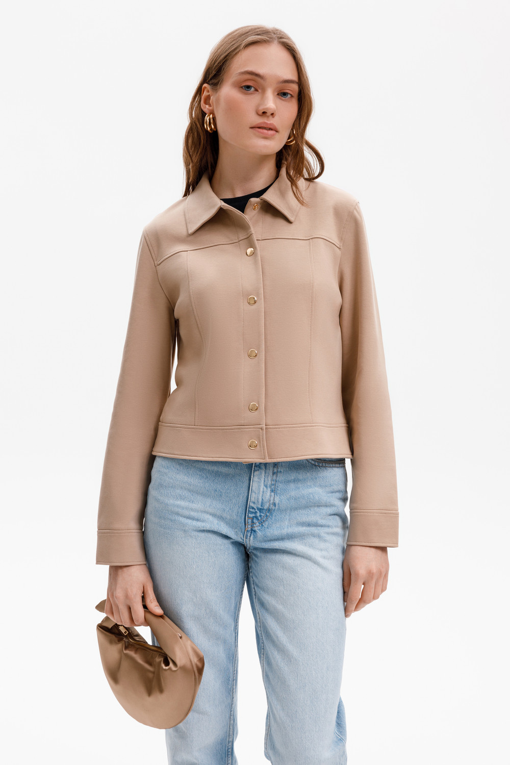 Жакеты, куртки женские для мам, артикул: ЕВТ 3298, цвет: бежевый