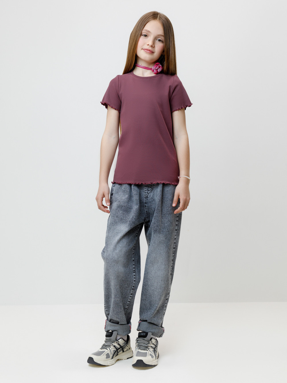 Футболка для девочки, артикул: КР 302868, цвет: бордовый