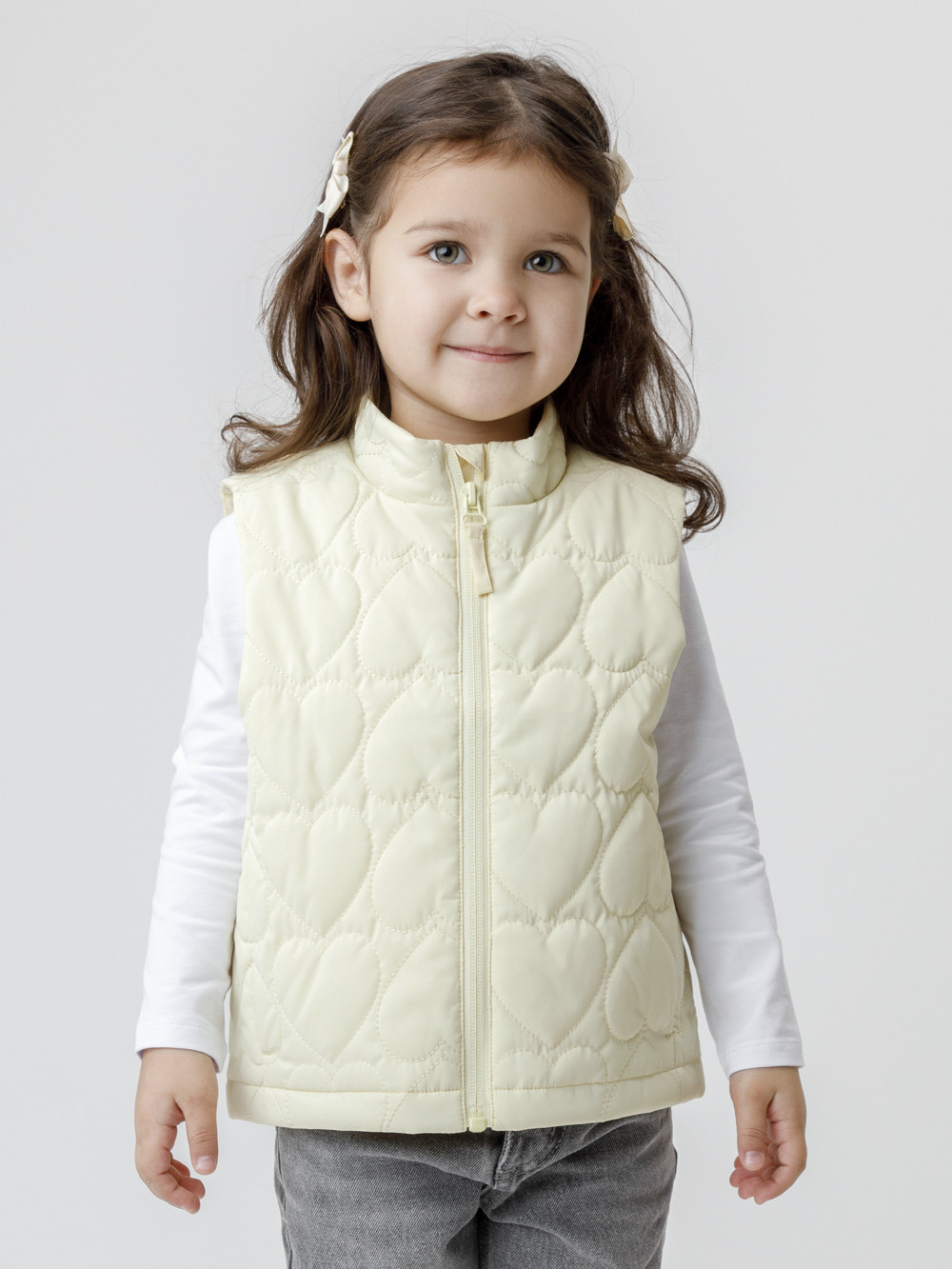 Жилет для девочки, артикул: ВК 35020/2 ГР, цвет: желтый