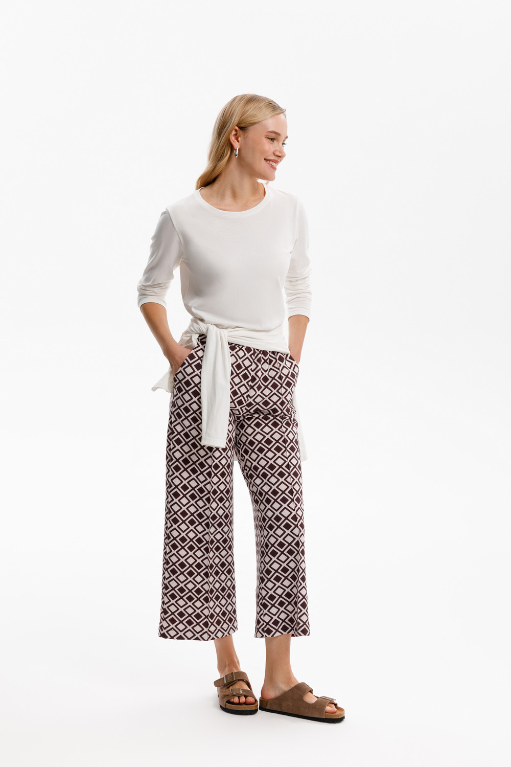 Брюки женские для мам, артикул: ЕВТ 4135, цвет: светло-розовый