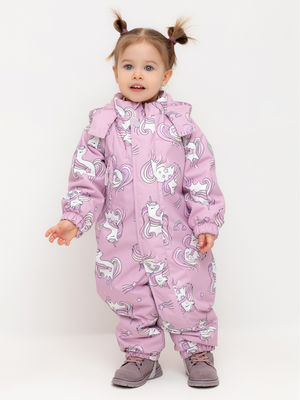 Комбинезоны утепленные для девочки, артикул: ВК 60085/н/52 Ал, цвет: розовый