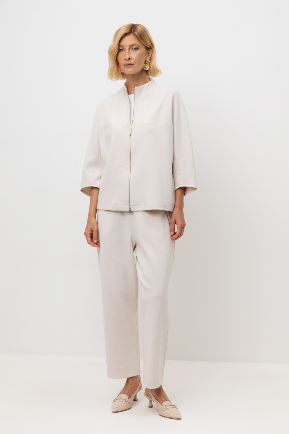 Брюки женские для мам, артикул: ЕВТ 4134, цвет: светло-бежевый