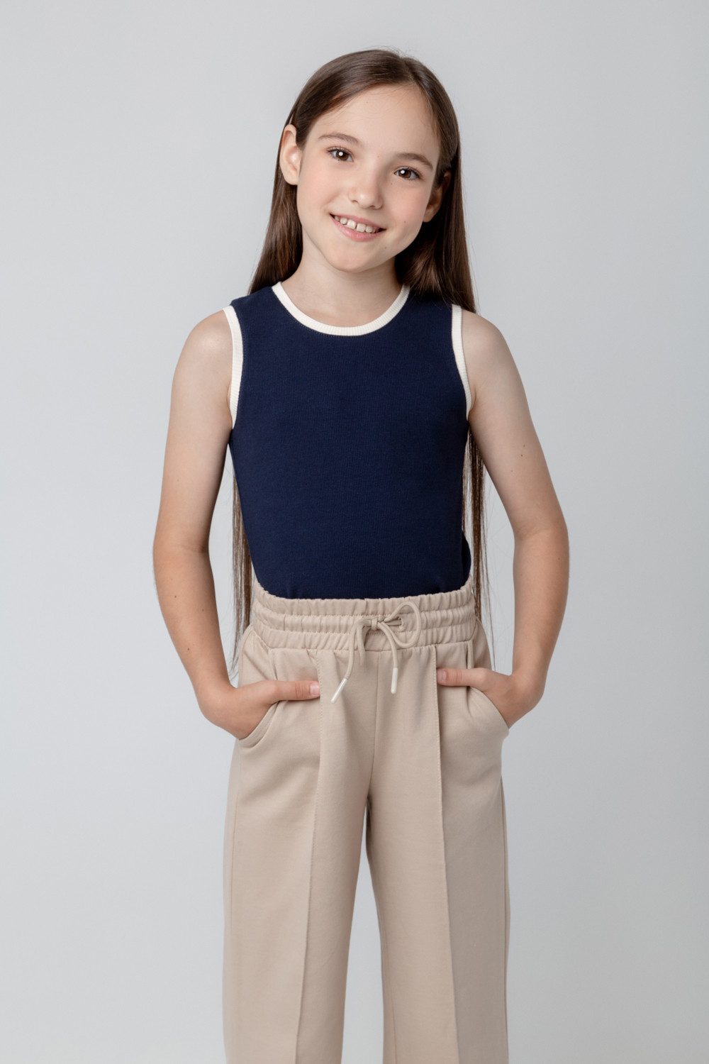 Футболка для девочки, артикул: КР 302073, цвет: темно-синий