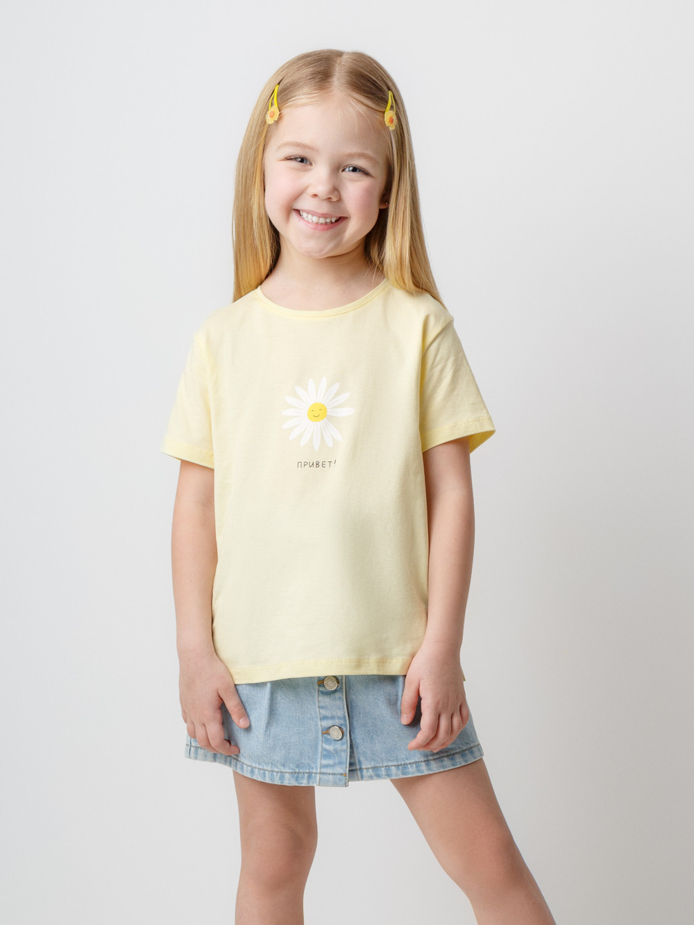 Футболка для девочки, артикул: КР 302078, цвет: желтый