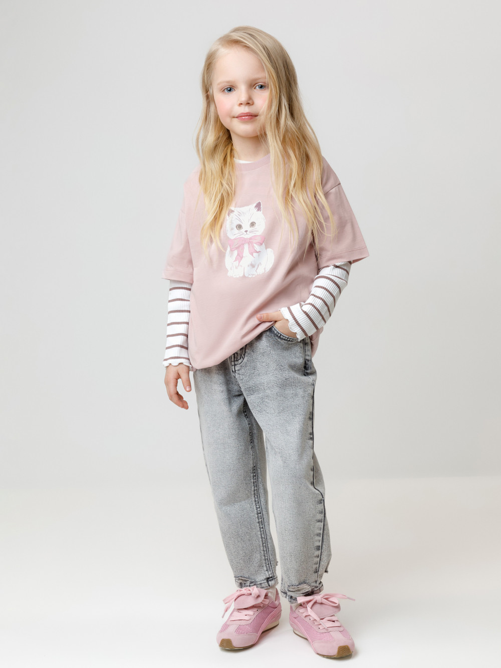 Футболка для девочки, артикул: КР 302809, цвет: розовый