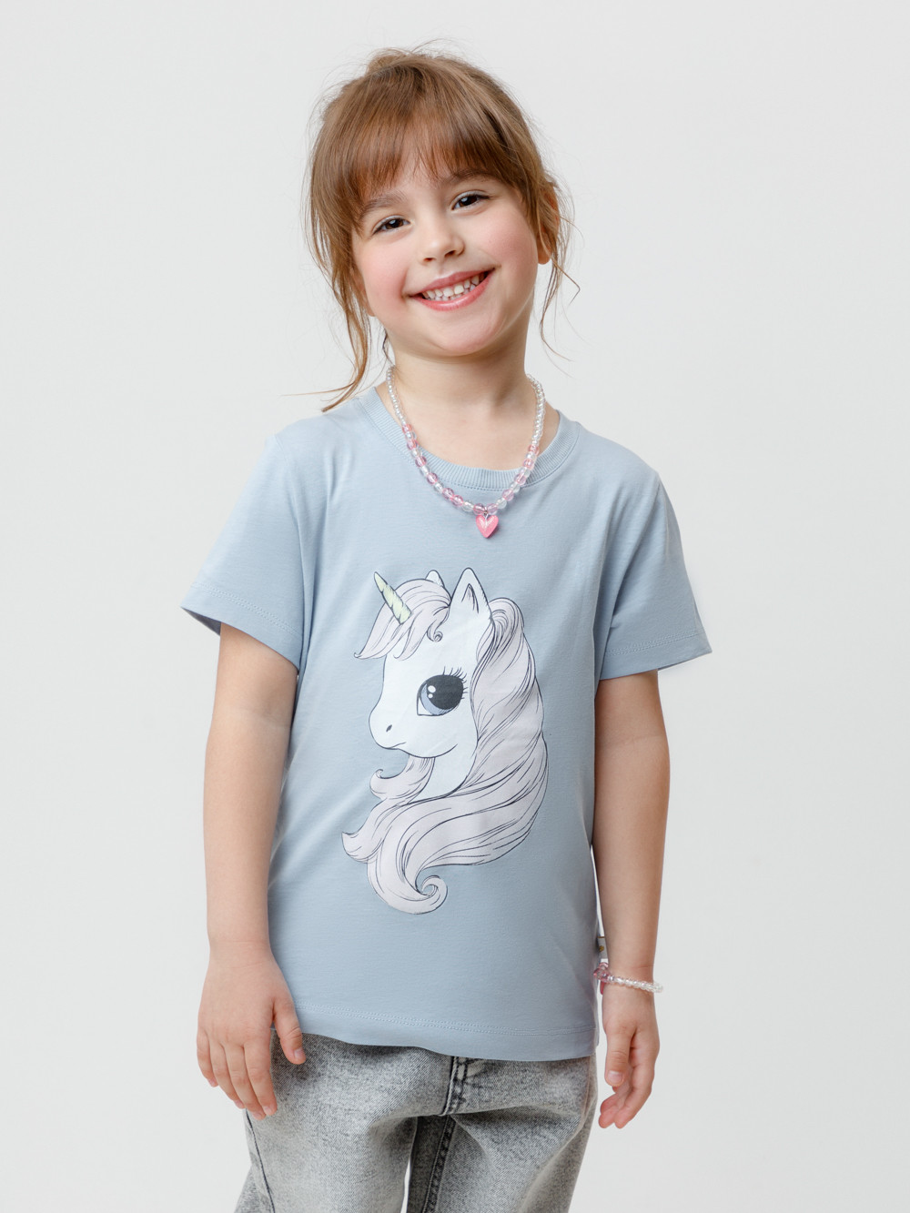 Футболка для девочки, артикул: КР 302865, цвет: голубой