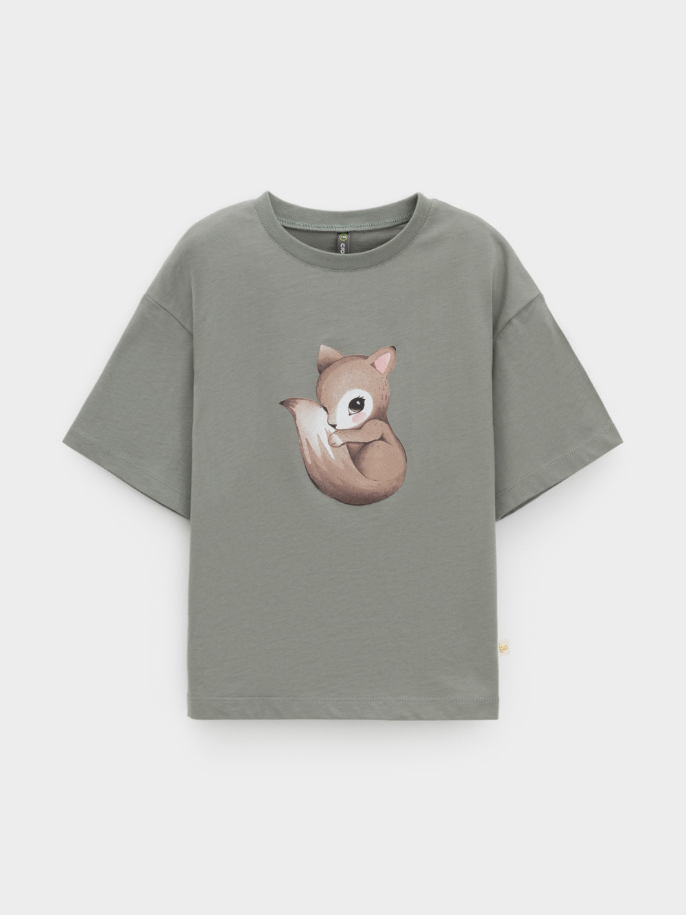 Футболка для девочки, артикул: КР 302902, цвет: хаки, фото 2