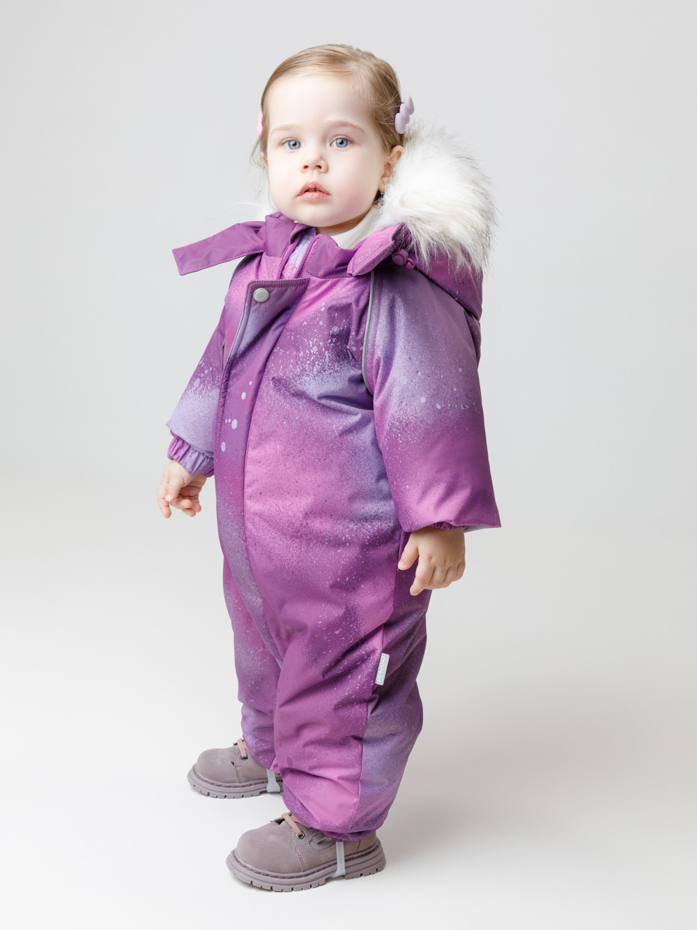 Комбинезоны утепленные для девочки, артикул: ВК 60116/н/16 Ал, цвет: фиолетовый, фото 3
