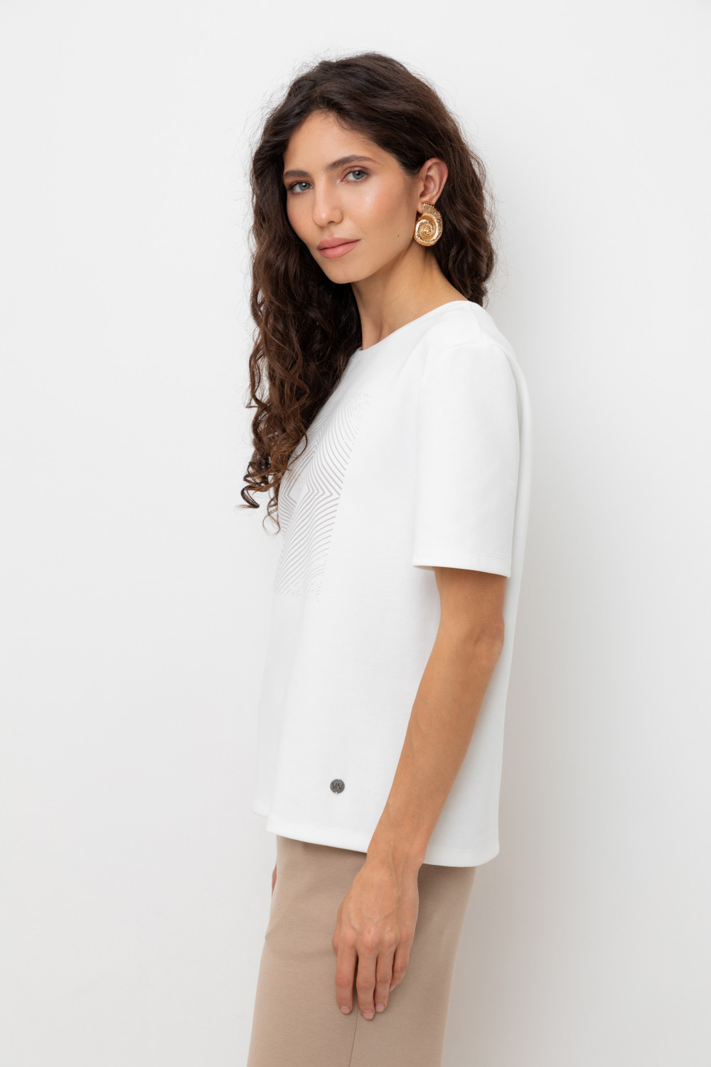 Футболки женские для мам, артикул: ЕВТ 3297, цвет: бежевый, фото 3