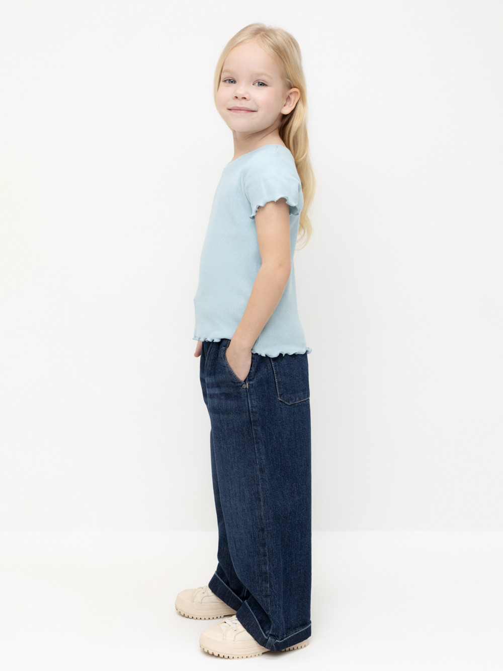 Футболка для девочки, артикул: КР 301989, цвет: голубой, фото 3