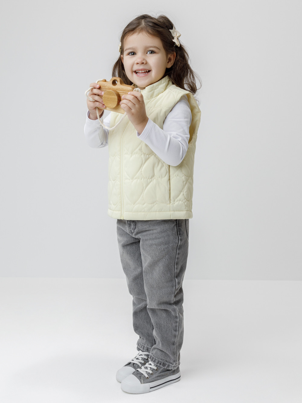 Жилет для девочки, артикул: ВК 35020/2 ГР, цвет: желтый, фото 3