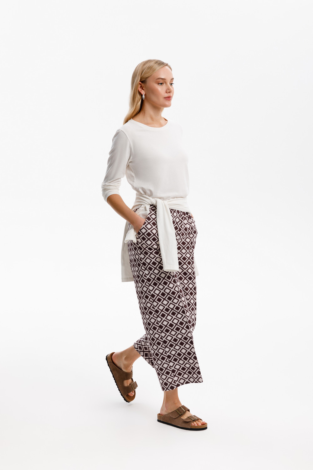 Брюки женские для мам, артикул: ЕВТ 4135, цвет: светло-розовый, фото 3