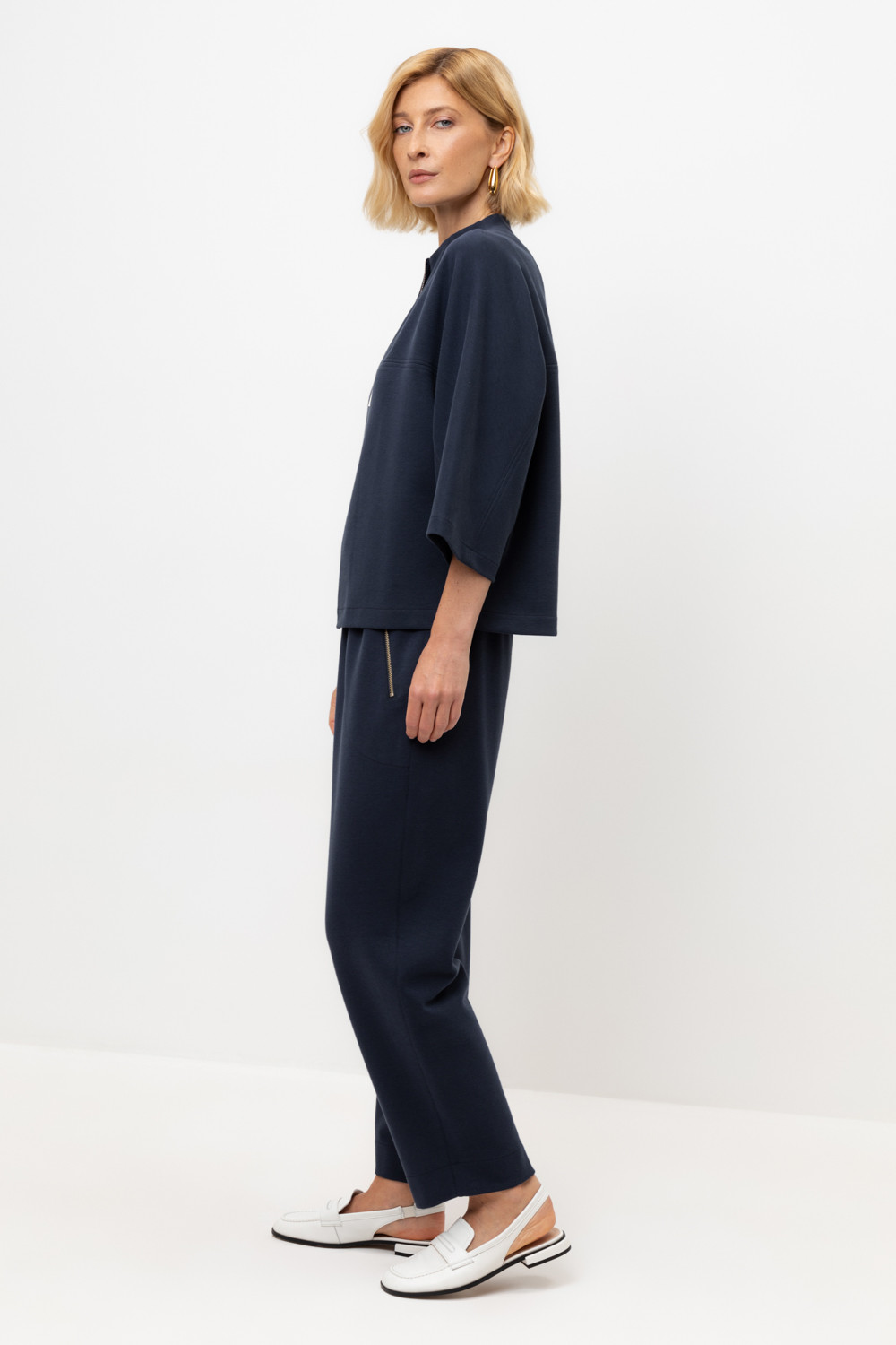 Брюки женские для мам, артикул: ЕВТ 4134, цвет: синий, фото 3