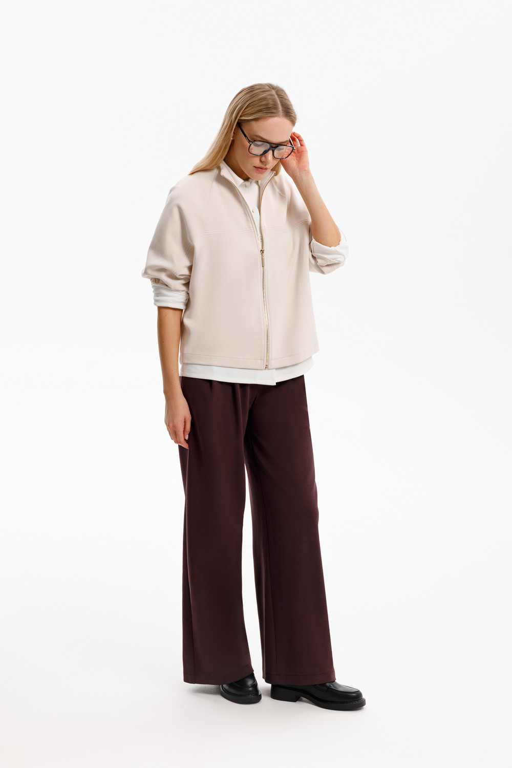 Брюки женские для мам, артикул: ЕВТ 4136, цвет: бордовый, фото 3