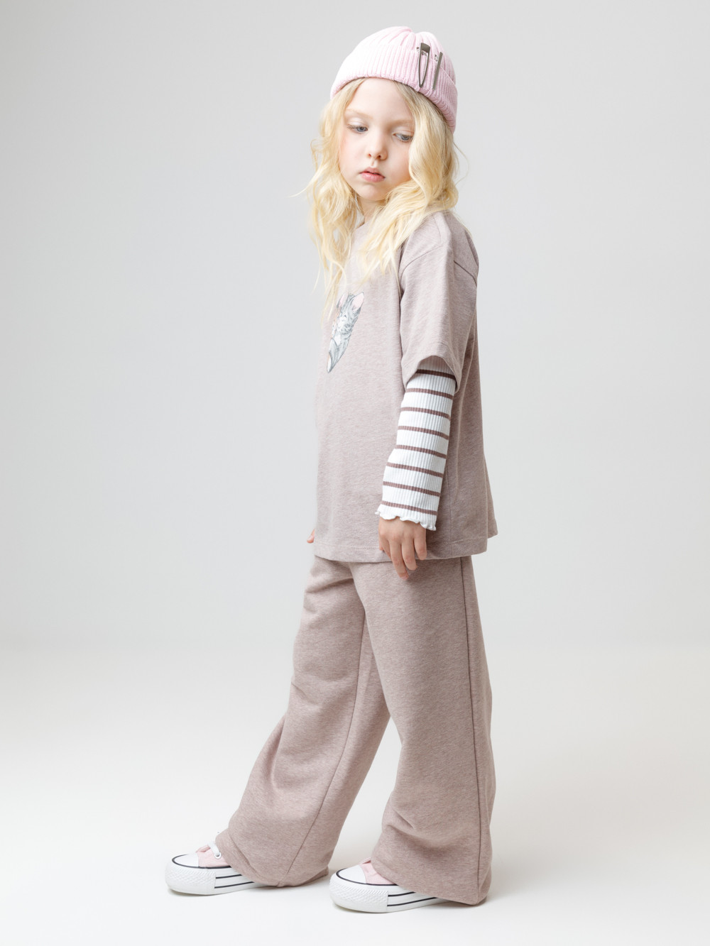 Футболка для девочки, артикул: КР 302809, цвет: кофейный, фото 3