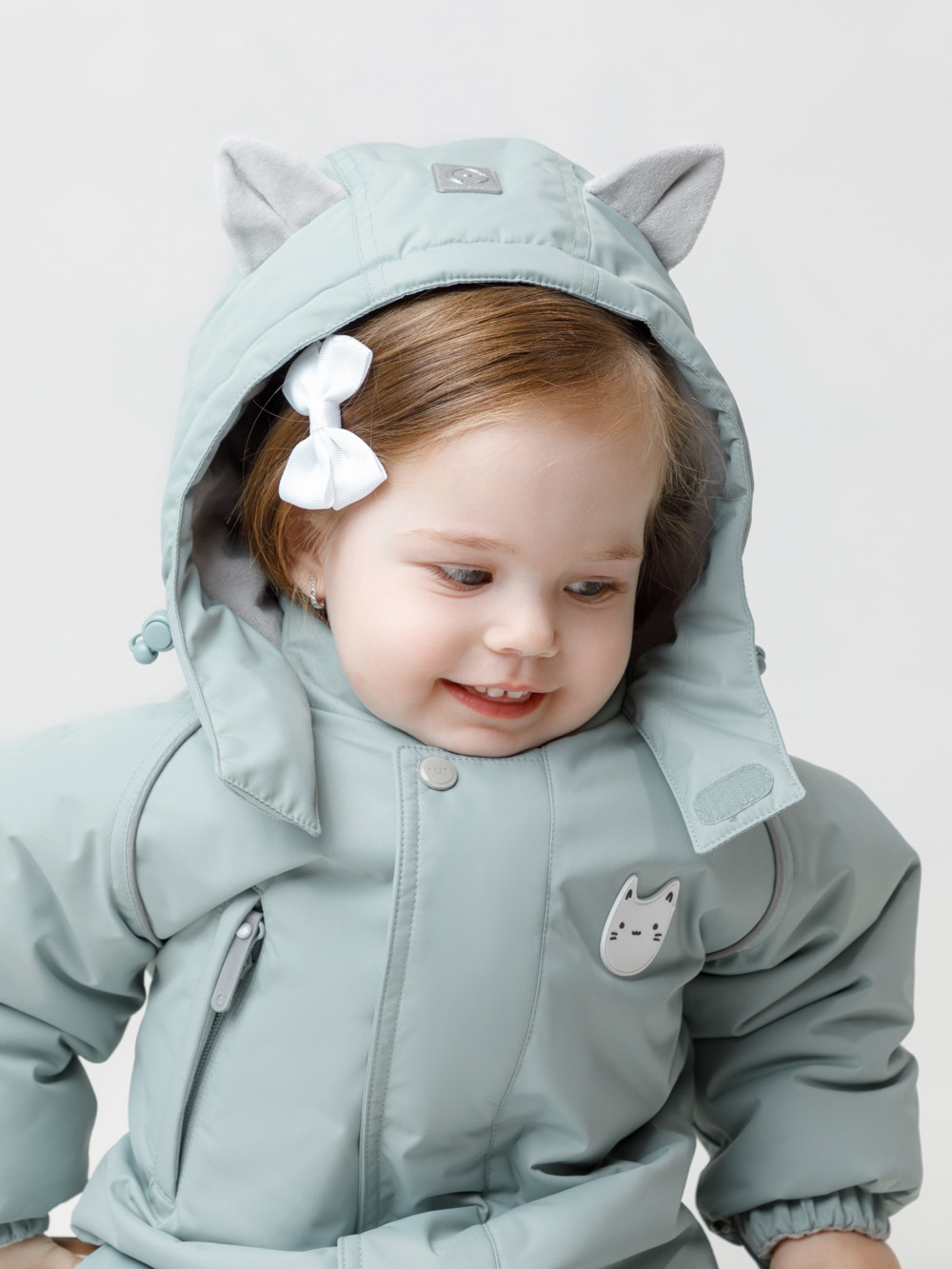 Комбинезоны утепленные для девочки, артикул: ВК 60132/2 УЗГ, цвет: зеленый, фото 3