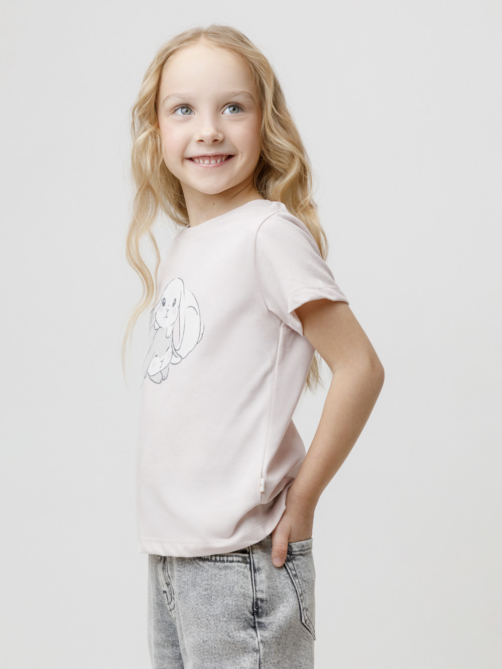 Футболка для девочки, артикул: КР 302865, цвет: бежевый, фото 3