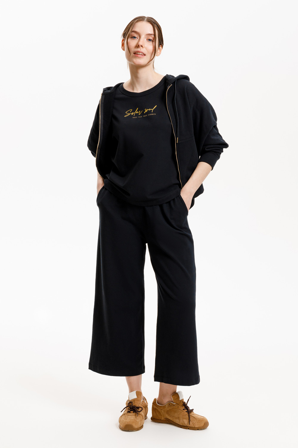 Брюки женские для мам, артикул: ЕВТ 4146, цвет: черный3, фото 3