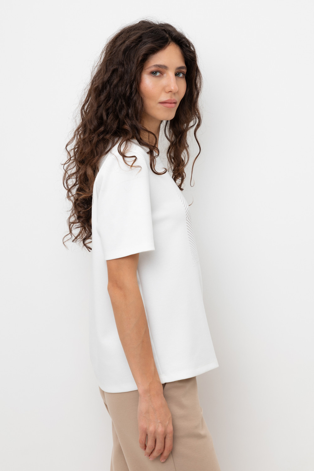 Футболки женские для мам, артикул: ЕВТ 3297, цвет: бежевый, фото 4