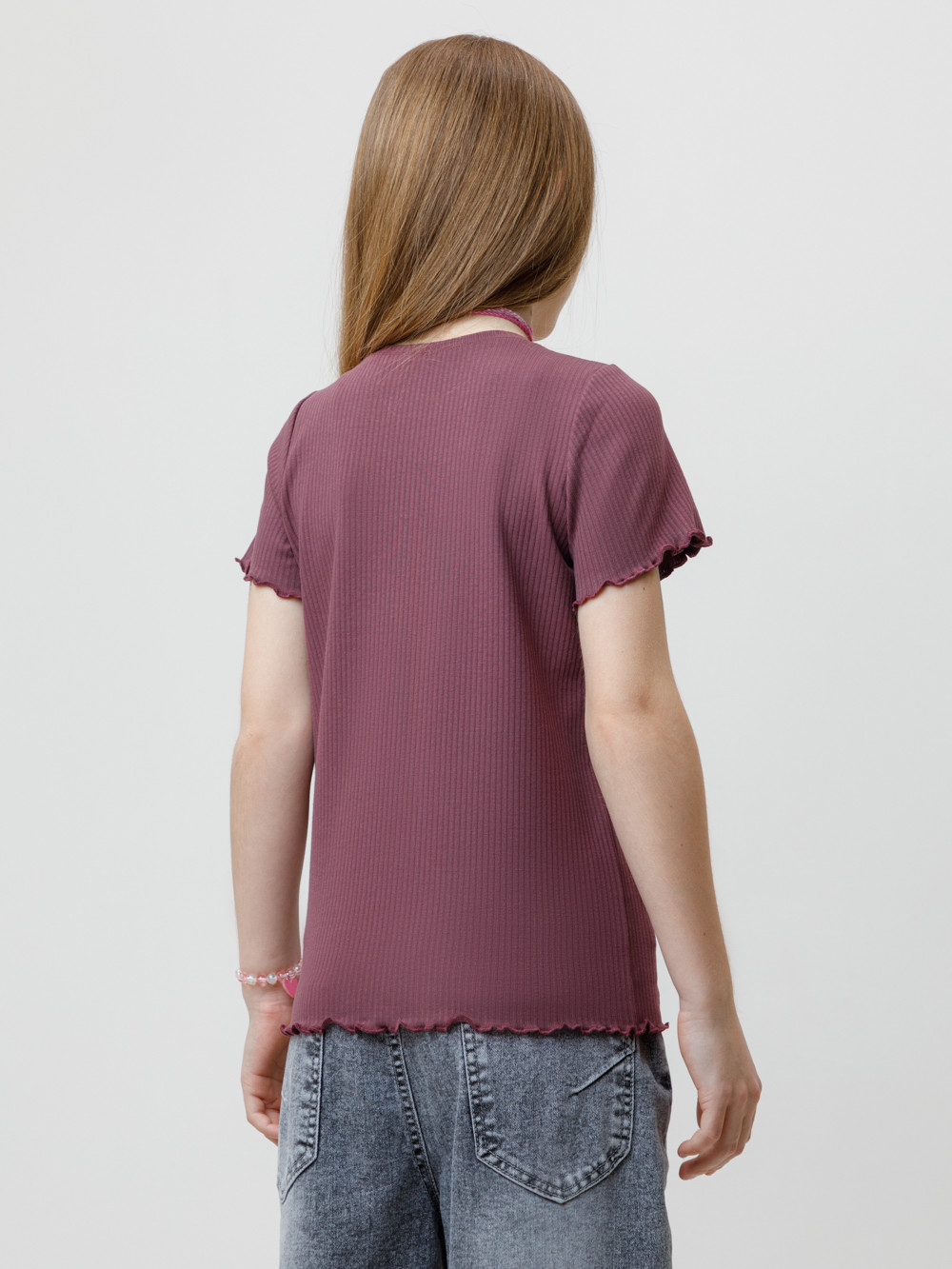 Футболка для девочки, артикул: КР 302868, цвет: бордовый, фото 4