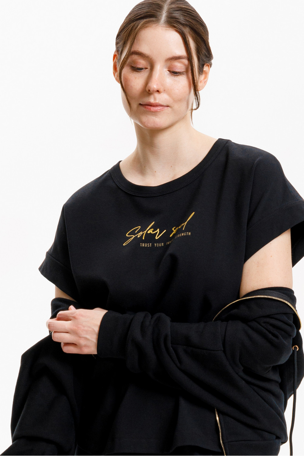 Футболки женские для мам, артикул: ЕВТ 3305, цвет: черный3, фото 4