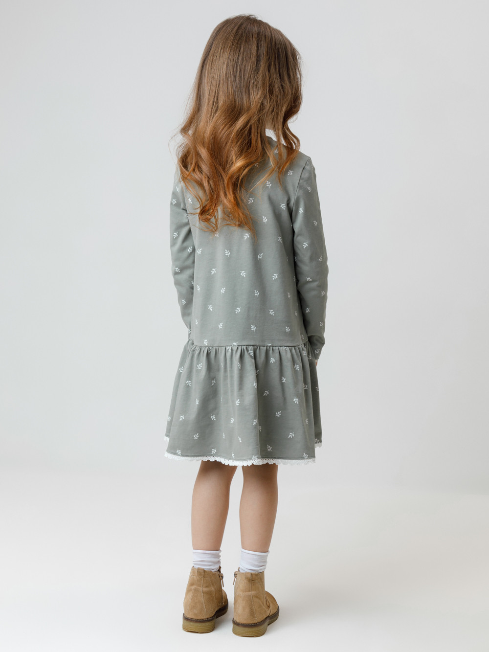 Платье для девочки, артикул: КР 5960, цвет: хаки, фото 4