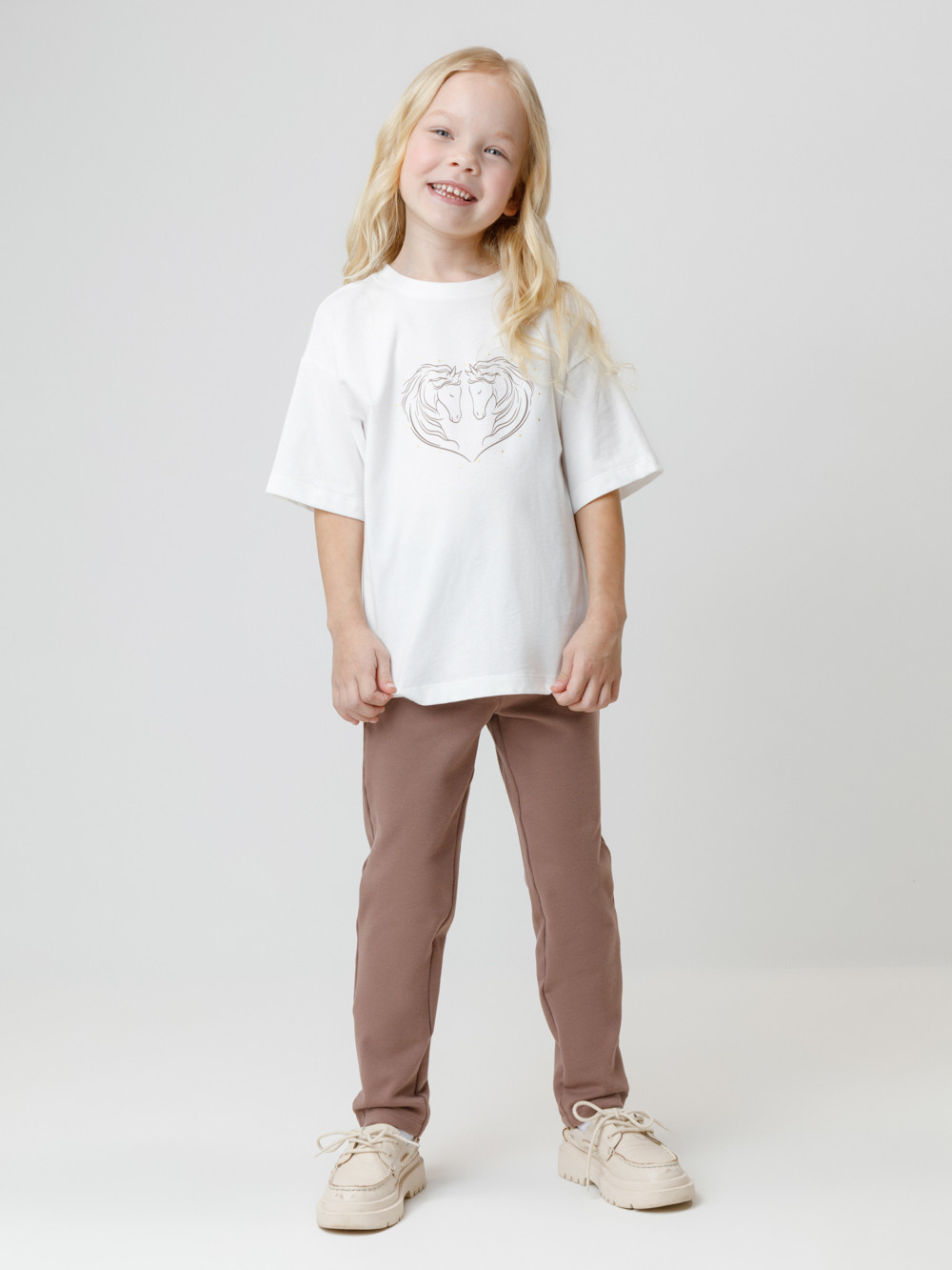 Футболка для девочки, артикул: КР 302819, цвет: сахар, фото 4