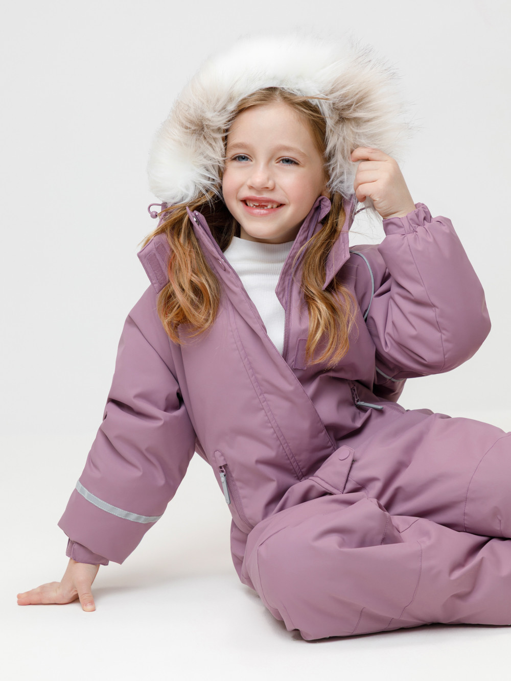 Комбинезоны утепленные для девочки, артикул: ВК 60102/10 ГР (98-122), цвет: бордовый, фото 4