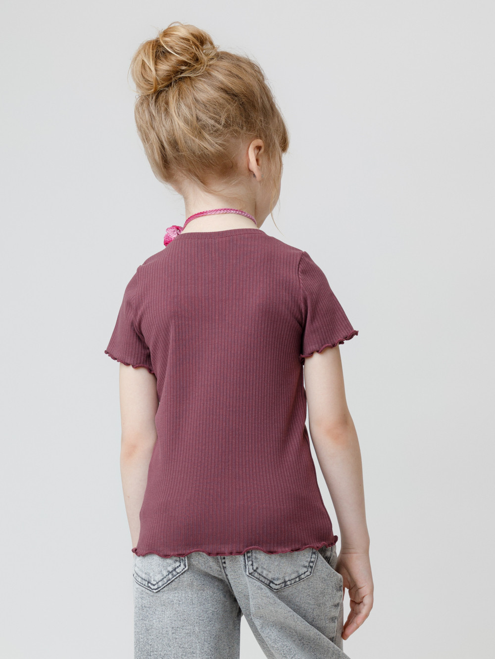 Футболка для девочки, артикул: КР 302868, цвет: бордовый, фото 5