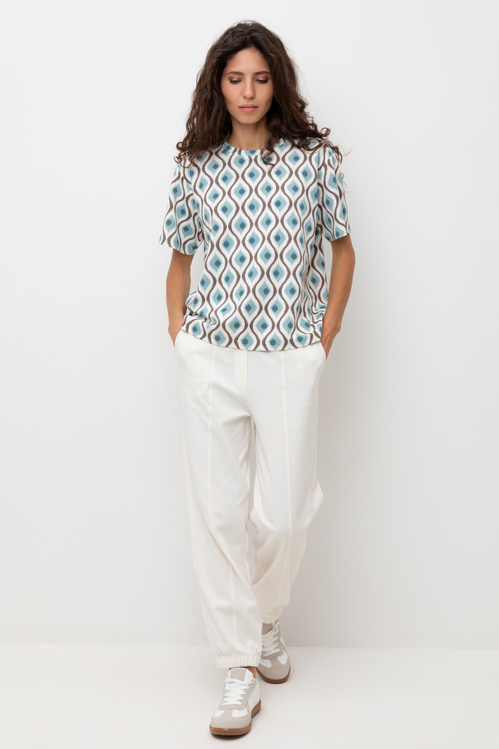 Брюки женские для мам, артикул: ЕВТ 4145, цвет: бежевый, фото 5