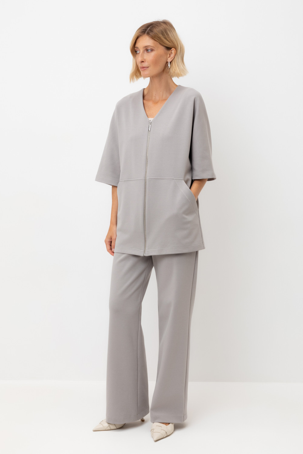 Брюки женские для мам, артикул: ЕВТ 4144, цвет: светло-серый5, фото 5