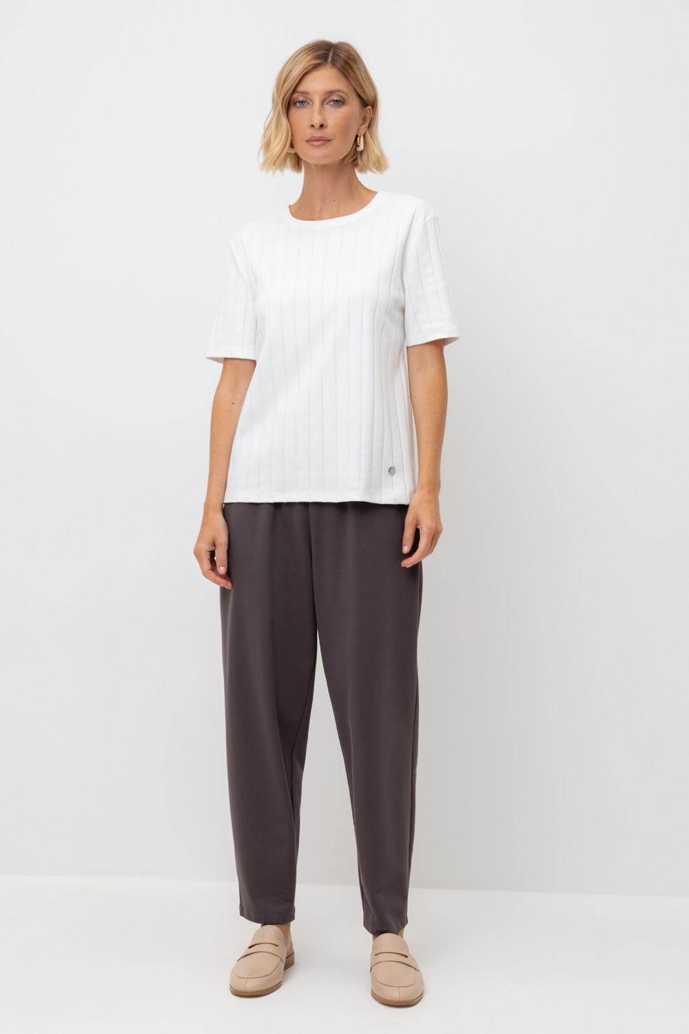 Брюки женские для мам, артикул: ЕВТ 4143, цвет: коричневый, фото 5