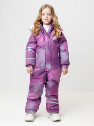 Комбинезоны утепленные для девочки, артикул: ВК 60098/н/9 ГР, цвет: фиолетовый