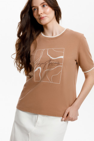 Футболки женские для мам, артикул: ЕВТ 3308, цвет: коричневый