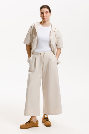 Брюки женские для мам, артикул: ЕВТ 4137, цвет: светло-бежевый
