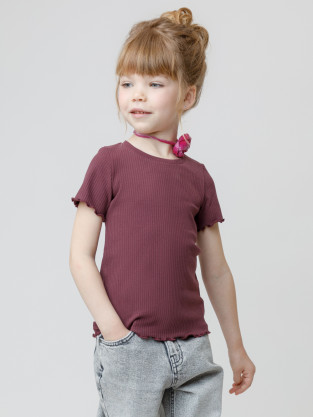Футболка для девочки, артикул: КР 302868, цвет: бордовый
