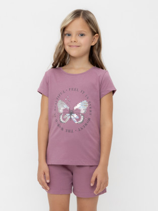 Футболка для девочки, артикул: КР 302715-1, цвет: бордовый