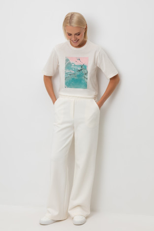 Брюки женские для мам, артикул: ЕВТ 4144, цвет: бежевый