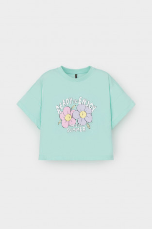 Футболка для девочки, артикул: КР 302696-1, цвет: зеленый