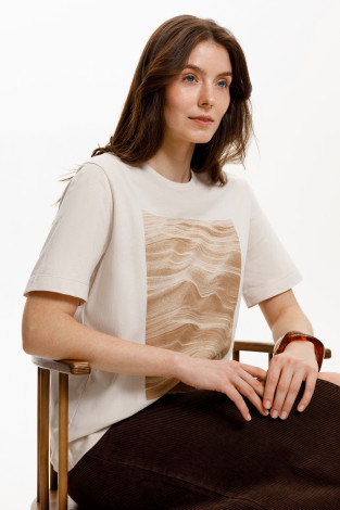 Футболки женские для мам, артикул: ЕВТ 3309, цвет: светло-бежевый