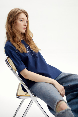 Футболки женские для мам, артикул: ЕВТ 3271, цвет: синий