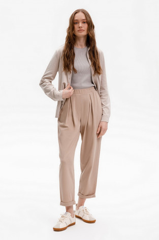 Брюки женские для мам, артикул: ЕВТ 4132, цвет: бежевый