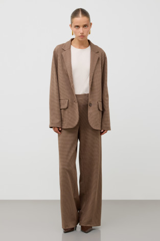 Брюки женские для мам, артикул: ЕВТ 4158, цвет: коричневый