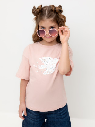Футболка для девочки, артикул: КР 301987, цвет: розовый