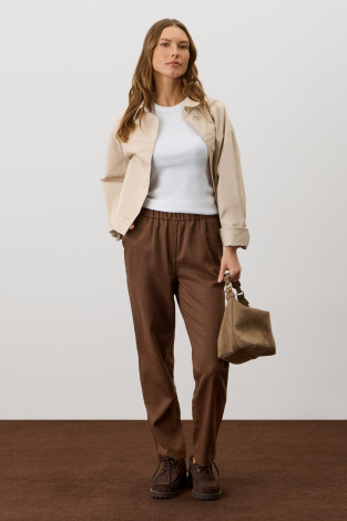Брюки женские для мам, артикул: ЕТ 40022, цвет: коричневый