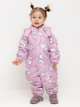 Комбинезоны утепленные для девочки, артикул: ВК 60085/н/52 Ал, цвет: розовый