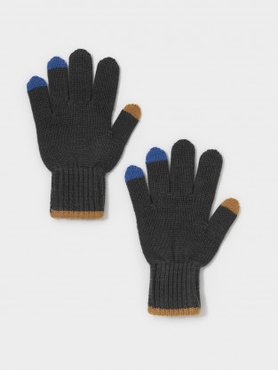 Перчатки для мальчика, артикул: КВ 10026, цвет: темно-серый