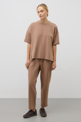 Брюки женские для мам, артикул: ЕВТ 4159, цвет: коричневый