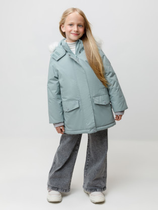 Куртка для девочки, артикул: ВК 38112/6 ГР, цвет: зеленый
